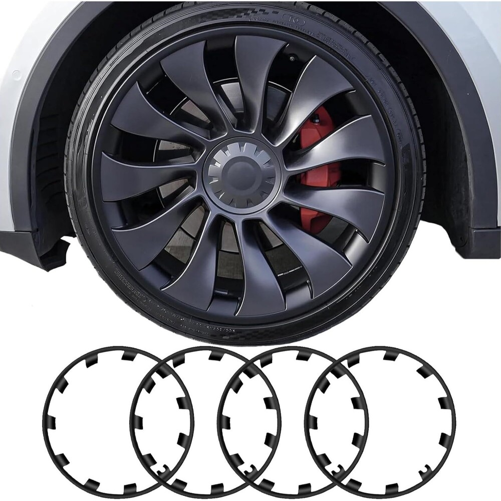21'' Uberturbine Tesla Model Y 2020-2024, Matte Black 4PCS Rim Protectors  NEW
